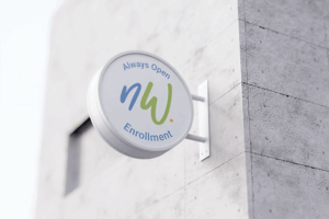 netWell always open enrollment sign highlighting flexible healthcare sharing enrollment anytime