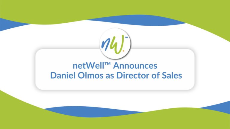 Branded netWell graphic announcing Daniel Olmos as Director of Sales